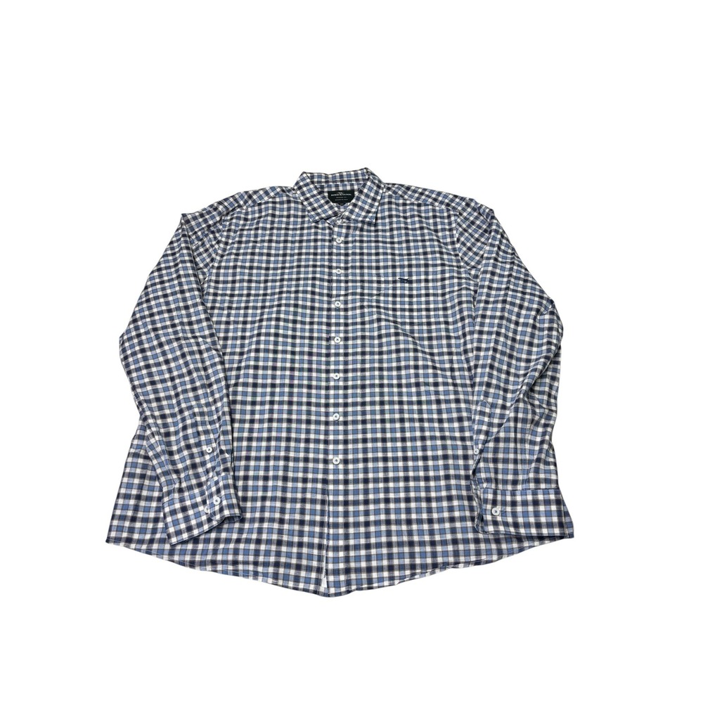 Rodd & Gunn Mens 3XL Original Fit Woven in Italy Blue Check Button Down Shirt
